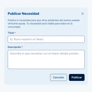 Mockup de match entre necesidad de negocio y talento disponible