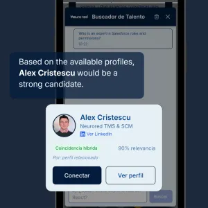 Mockup de búsqueda inteligente con IA