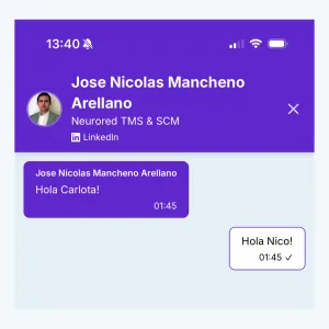 Mockup de conexiones y conversaciones internas