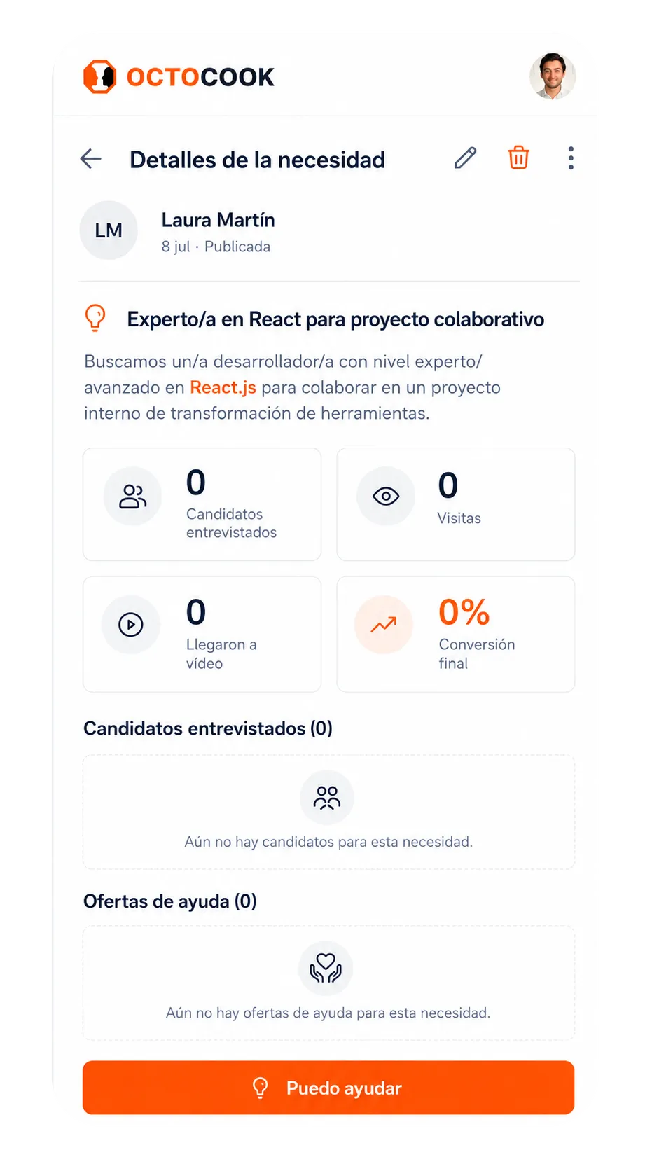 Página pública de la oportunidad